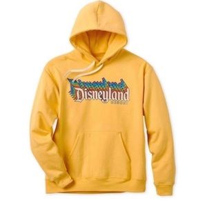 Disneyland Resort Retro Yellow Hooded Sweatshirt Size Small